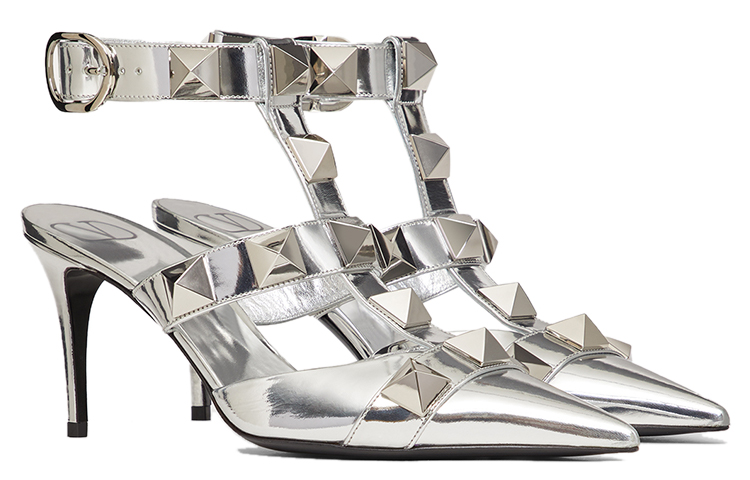 (W) Valentino Roman Stud High Heel 'Silver Buckle Studded' 圖 2