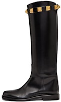 (Women) Valentino Roman Stud High Top Boot 'Black Leather' 1W2S0ER5ZWM0NO (Women) Valentino Roman Stud High Top Boot 'Black Leather' 1W2S0ER5ZWM0NO
