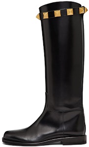 (W) Valentino Bota Alta Roman Stud 'Cuero Negro' 1W2S0ER5ZWM0NO Buy (W) Valentino Bota Alta Roman Stud 'Cuero Negro' 1W2S0ER5ZWM0NO