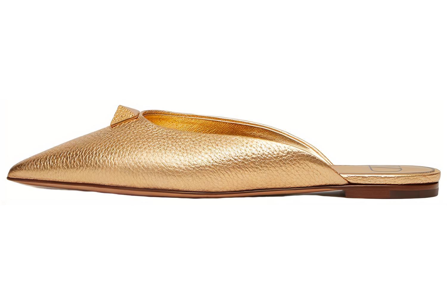 (Women) Valentino Roman Stud Metallic Mules 'Gold' VW2S0BK2XYFKM5