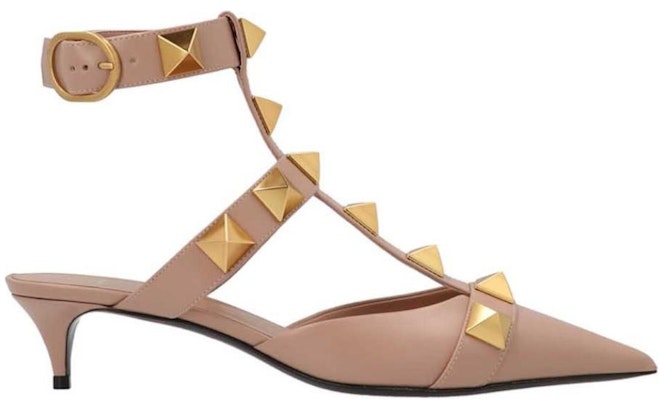 (Women) Valentino Roman Stud Mid-Heel Leather Shoes 'Light Brown' XW2S0CB3ZWMGF9 Order (Women) Valentino Roman Stud Mid-Heel Leather Shoes 'Light Brown' XW2S0CB3ZWMGF9