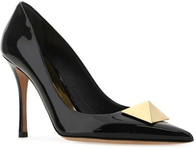 华伦天奴 Roman Stud 尖头 套穿 细跟 高跟鞋 10cm 女款 黑色 Order 华伦天奴 Roman Stud 尖头 套穿 细跟 高跟鞋 10cm 女款 黑色