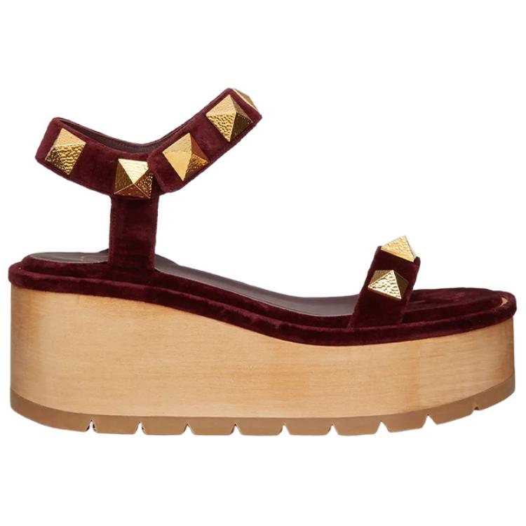 (W) Valentino Roman Stud Sandal 'Burgundy' 圖 2