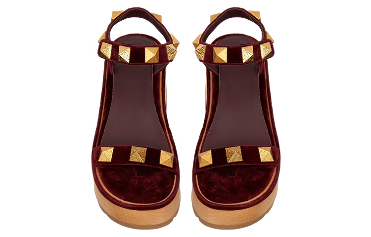 (W) Valentino Roman Stud Sandal 'Burgundy' 圖 4