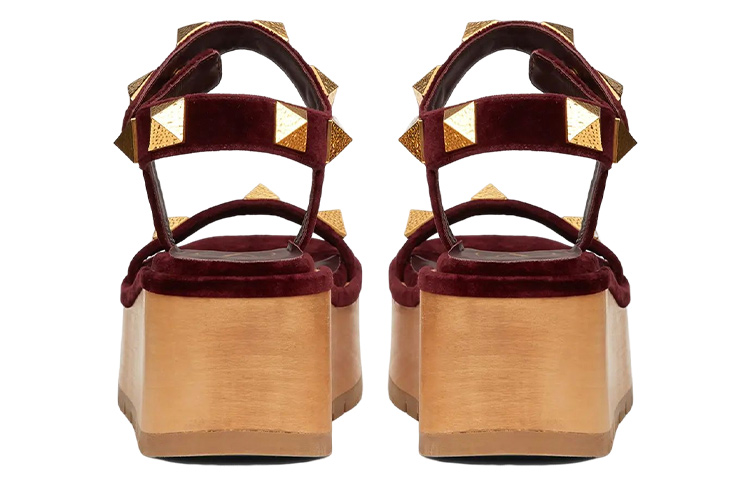 (W) Valentino Roman Stud Sandal 'Burgundy' 圖 5