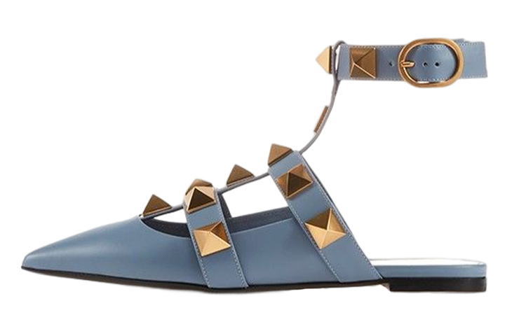 (W) Valentino Roman Stud Slide 'Mist Blue'