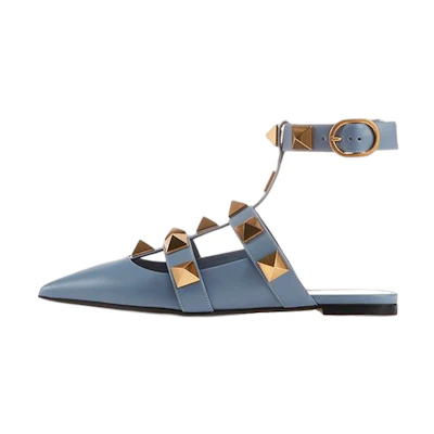 (W) Valentino Roman Stud Slide 'Mist Blue'