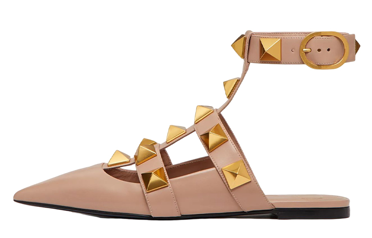 (W) Valentino Roman Stud Slide 'Rose Aubergine'