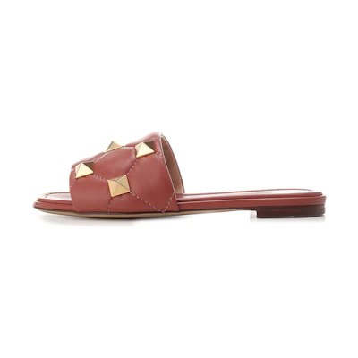 (W) Valentino Roman Stud Slipper 'Red'