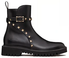 Order (W) Valentino Sepatu Boot Kulit Slip-On Hak 4cm 'Black Comfort' 3W0S0HY8AWE0NO