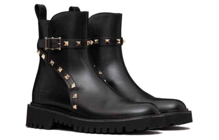 Lookbook (W) Valentino Sepatu Boot Kulit Slip-On Hak 4cm 'Black Comfort' 3W0S0HY8AWE0NO