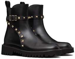 Lookbook (W) Valentino Sepatu Boot Kulit Slip-On Hak 4cm 'Black Comfort' 3W0S0HY8AWE0NO