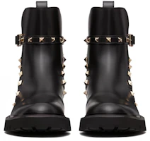 Shop (W) Valentino Sepatu Boot Kulit Slip-On Hak 4cm 'Black Comfort' 3W0S0HY8AWE0NO