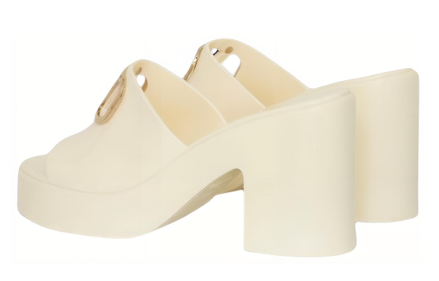 Purchase (Women) Valentino Rubber Logo Block Heel Slide 'White Fashion' 2W2S0FU8WFU098