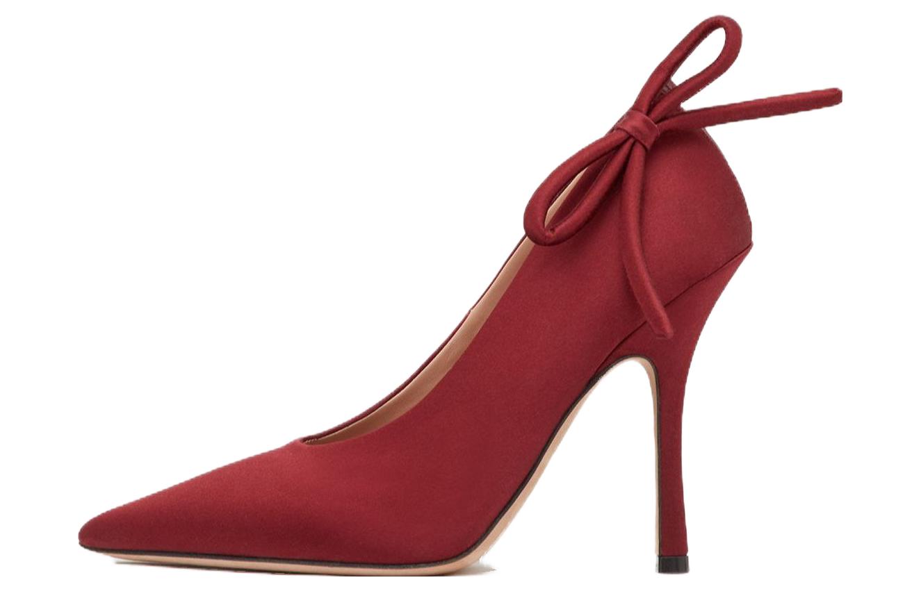 (W) Valentino Satin High Heels 'Chestnut'