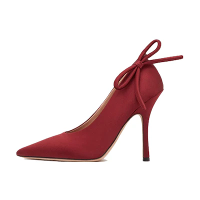 (W) Valentino Satin High Heels 'Chestnut'