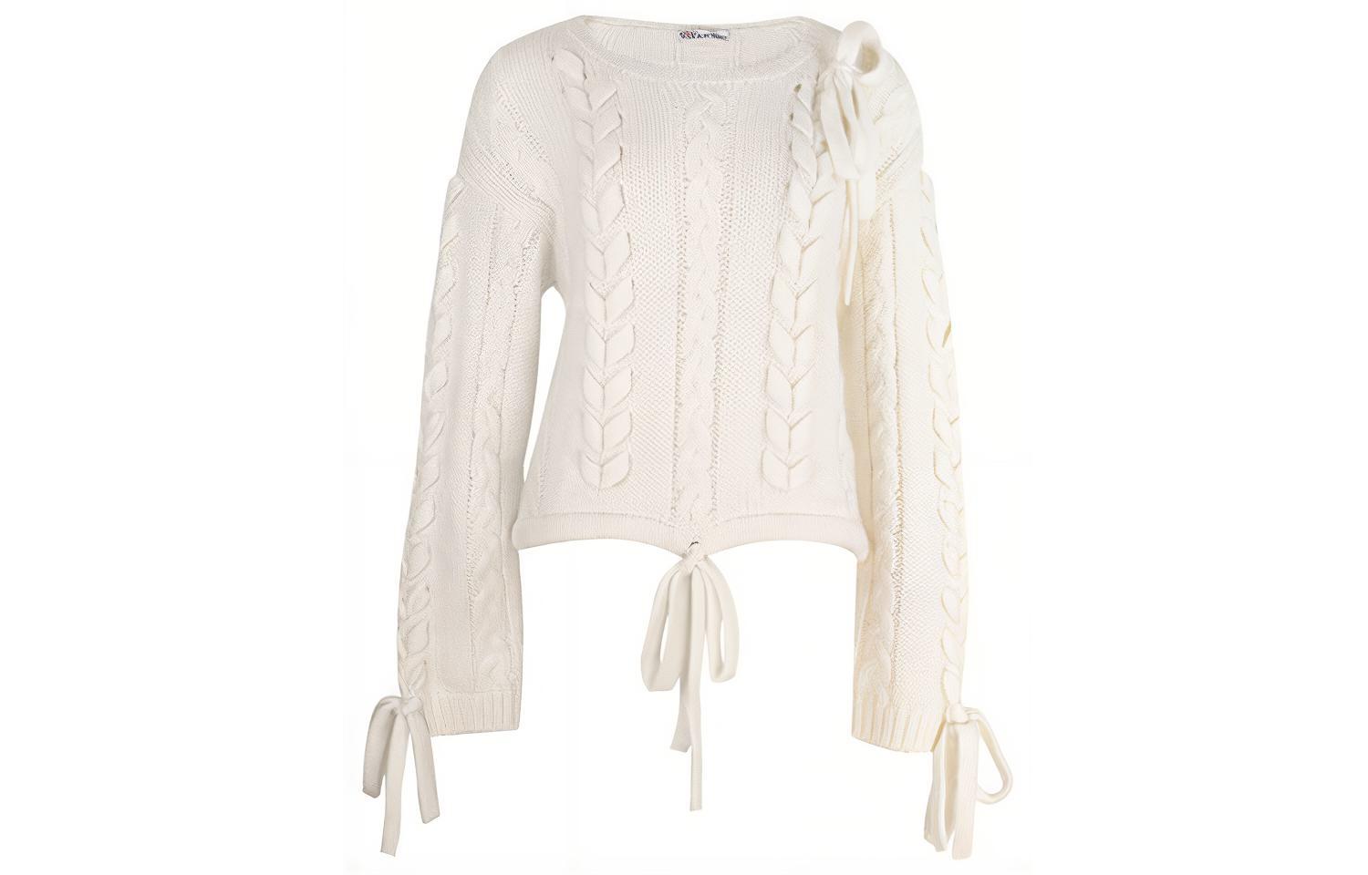 (Women) Valentino Solid Knit Pullover Sweater White SS21 Collection WR3KC07W647E01