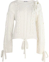 Order (Women) Valentino Solid Knit Pullover Sweater White SS21 Collection WR3KC07W647E01