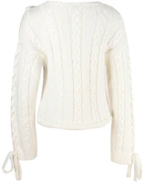 Lookbook (Women) Valentino Solid Knit Pullover Sweater White SS21 Collection WR3KC07W647E01