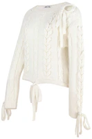 Shop (Women) Valentino Solid Knit Pullover Sweater White SS21 Collection WR3KC07W647E01