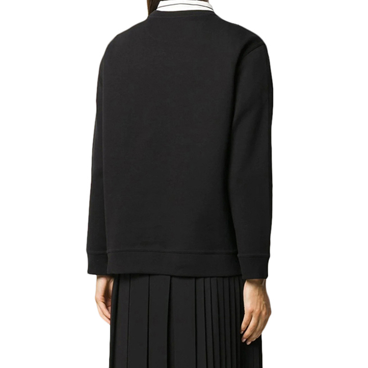 Shop (W) Sudadera Negra Casual Valentino SS21 con Logo Minimal. UB3MF06F5TY0NI