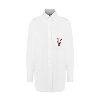 (Women) Valentino SS21 White Casual Long Sleeve Shirt. TB3AB16N1M10B0