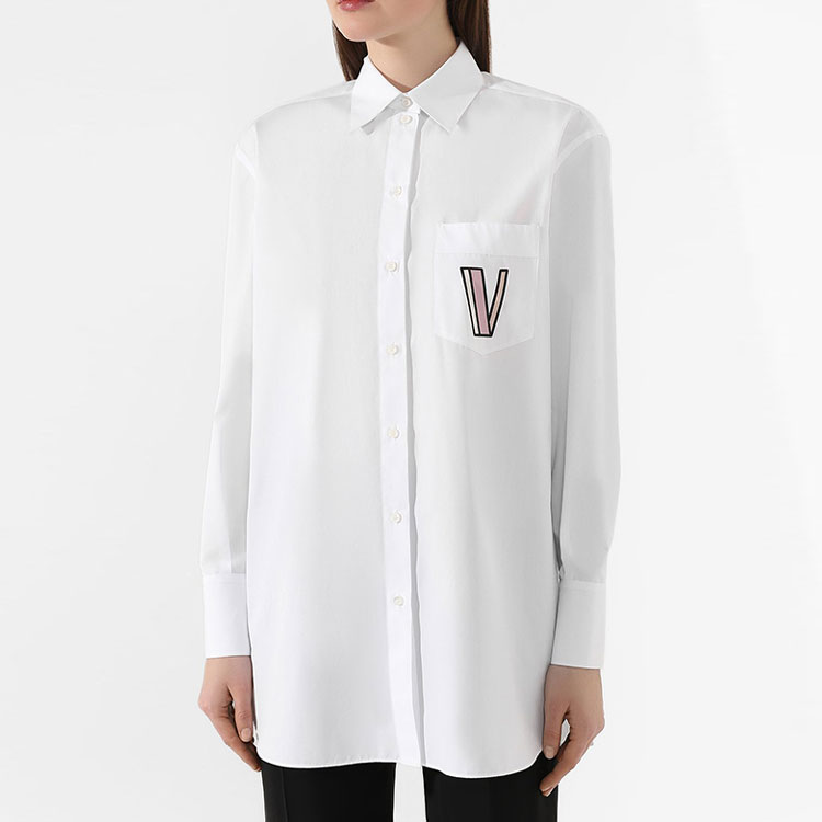 Lookbook (W) Valentino SS21 白色休閒長袖襯衫. TB3AB16N1M10B0
