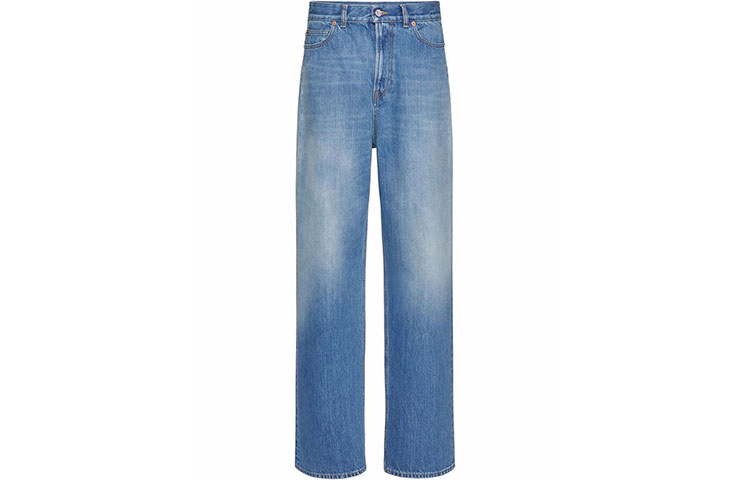 (Women) Valentino SS22 1985 Collection Wide-Leg Jeans  Blue BDD13P8EF558