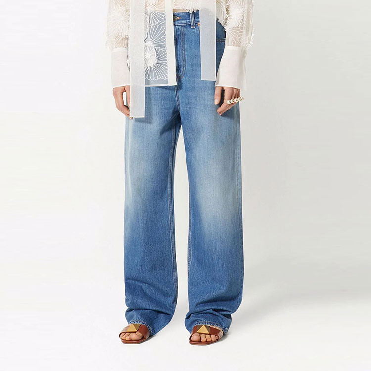 Lookbook (W) Valentino SS22 1985 系列寬管牛仔褲 藍色 BDD13P8EF558