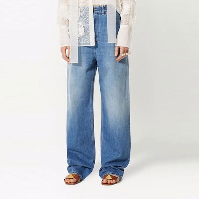(W) Valentino SS22 1985 系列寬管牛仔褲 藍色 BDD13P8EF558 Lookbook (W) Valentino SS22 1985 系列寬管牛仔褲 藍色 BDD13P8EF558