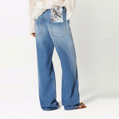 (W) Valentino SS22 1985 系列寬管牛仔褲 藍色 BDD13P8EF558 Shop (W) Valentino SS22 1985 系列寬管牛仔褲 藍色 BDD13P8EF558