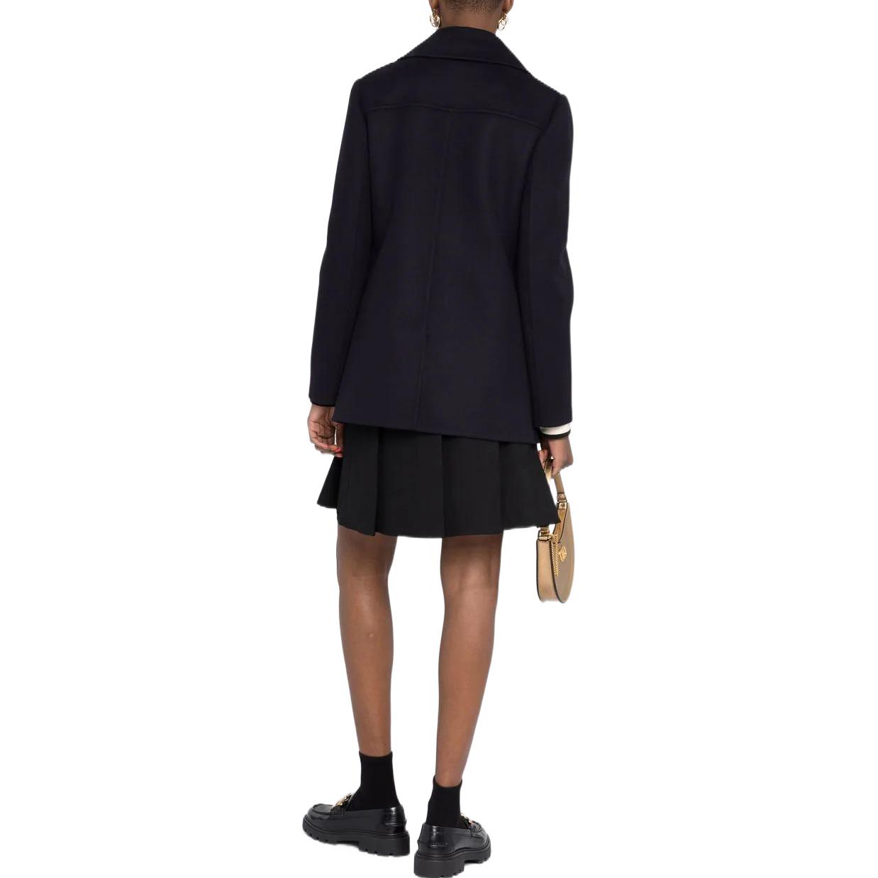 Lookbook (W) Valentino SS22 Jaket Blazer Kasual Logo Hitam Double-Breasted. BCJ2S56JA598