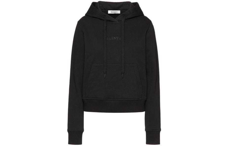 (Women) Valentino SS22  Black Knitted Pullover Hoodie XB3MF16C71R0NO