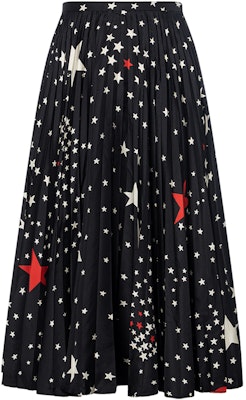 (W) Valentino SS22 Falda Midi Plisada Negra con Estampado de Estrellas. TB3RA5K354YK92 Buy (W) Valentino SS22 Falda Midi Plisada Negra con Estampado de Estrellas. TB3RA5K354YK92
