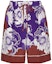 Order (Women) Valentino SS22 Crepe Floral Bermuda Shorts Purple. XB0RD0E6776PNJ