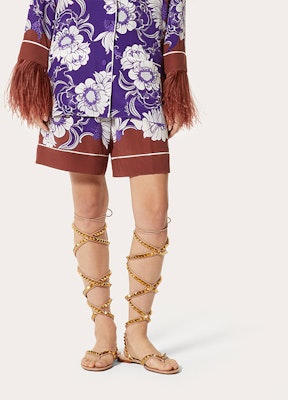 (Women) Valentino SS22 Crepe Floral Bermuda Shorts Purple. XB0RD0E6776PNJ Lookbook (Women) Valentino SS22 Crepe Floral Bermuda Shorts Purple. XB0RD0E6776PNJ
