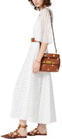 Purchase (Women) Valentino SS22 Optical Lace Short-Sleeve Midi Dress White XB3VAYE56W1001