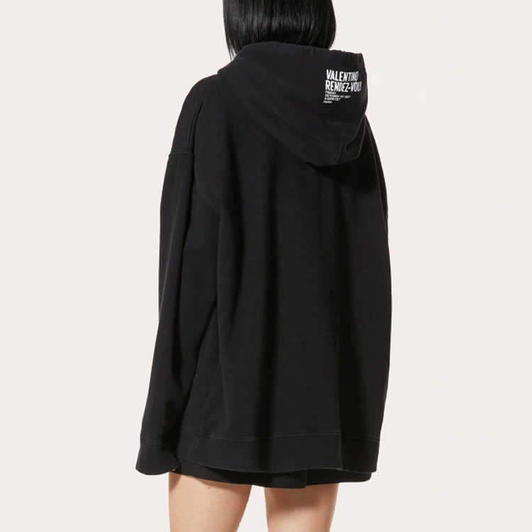 Shop (W) Valentino SS22 人像印花黑色衛衣 XB0MF17J75NEE6