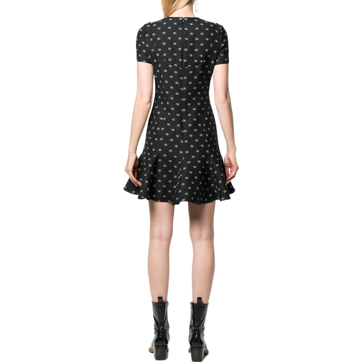 Shop (W) Valentino SS22 Vestido de Manga Corta Negro BVAIV34N90NA