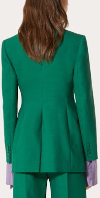 (W) Valentino SS22 Slim Fit Jaket Blazer Warna Hijau. XB0CE2N2746PVF Shop (W) Valentino SS22 Slim Fit Jaket Blazer Warna Hijau. XB0CE2N2746PVF