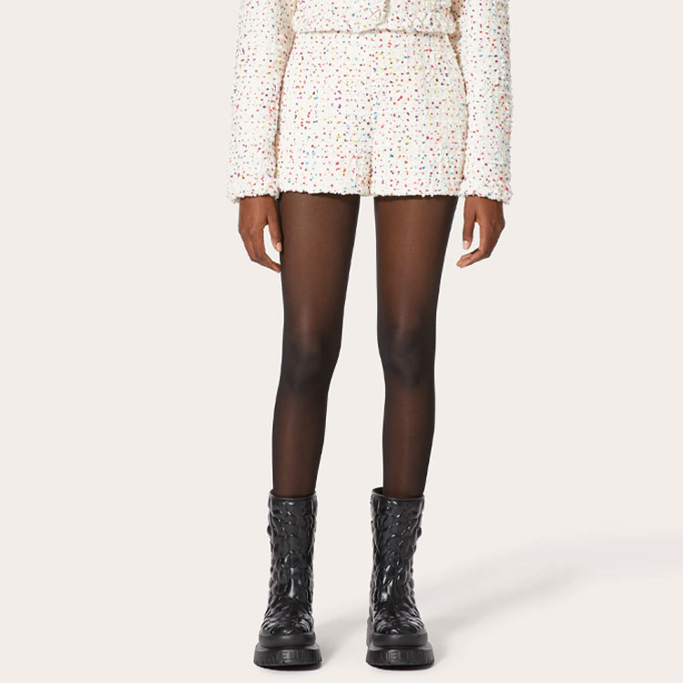 Shop (Women) Valentino SS22  Tweed Casual Shorts Beige. XB3RF1V76VPAM0