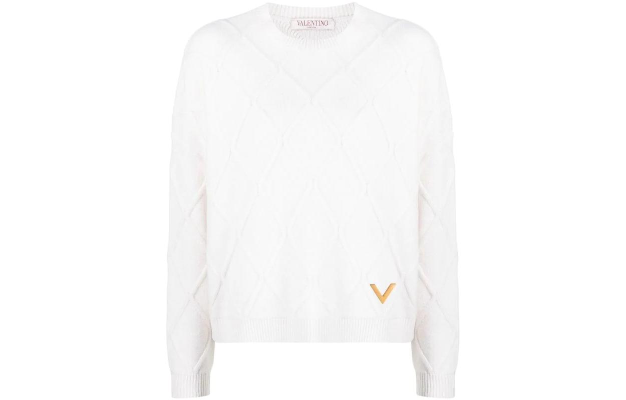 Order (W) 발렌티노 SS22 화이트 울 니트 크루넥 풀오버 스웨터. BKC35F7F8A03