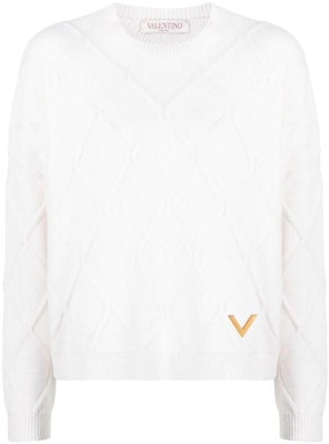 (W) 발렌티노 SS22 화이트 울 니트 크루넥 풀오버 스웨터. BKC35F7F8A03 Order (W) 발렌티노 SS22 화이트 울 니트 크루넥 풀오버 스웨터. BKC35F7F8A03