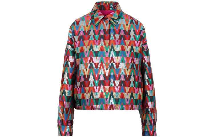 (Women) Valentino SS22 Geometric Print Long Sleeve Jacket Multicolor XB3CI0T06VNM12