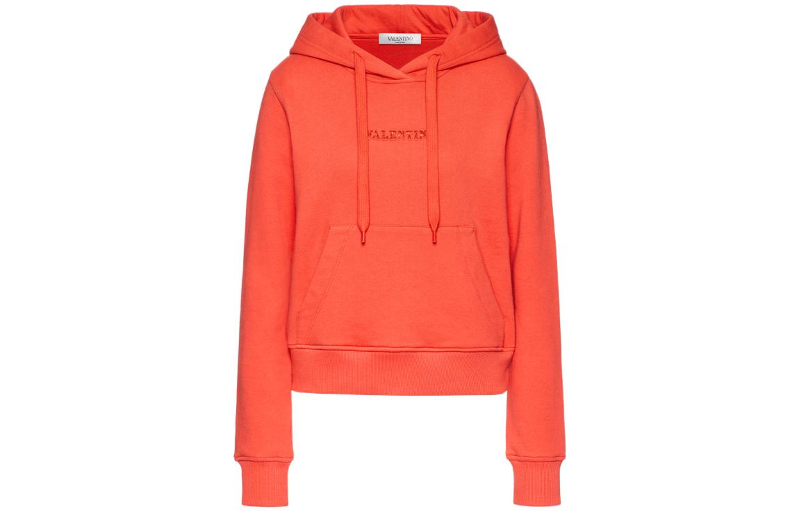 (Women) Valentino SS22 Logo Knit Hoodie  Fashion Sweatshirt. XB3MF16C71R391