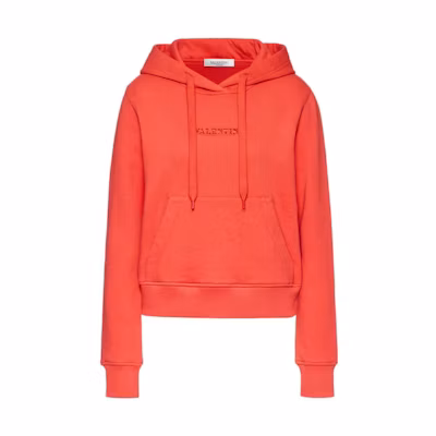 (Women) Valentino SS22 Logo Knit Hoodie Fashion Sweatshirt. XB3MF16C71R391