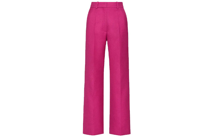 (Women) Valentino SS22 Pink Solid Button Casual Trousers XB3RB4M66LRFP1