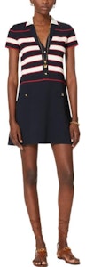 (W) 발렌티노 SS22 스트라이프 반팔 드레스 여성 네이비 블루. 1B3KD08L7FG45P Lookbook (W) 발렌티노 SS22 스트라이프 반팔 드레스 여성 네이비 블루. 1B3KD08L7FG45P