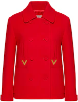 (Women) Valentino SS23 Red Long Coat with Large Pockets and Collar. 2B3CJ3007LY157 (Women) Valentino SS23 Red Long Coat with Large Pockets and Collar. 2B3CJ3007LY157