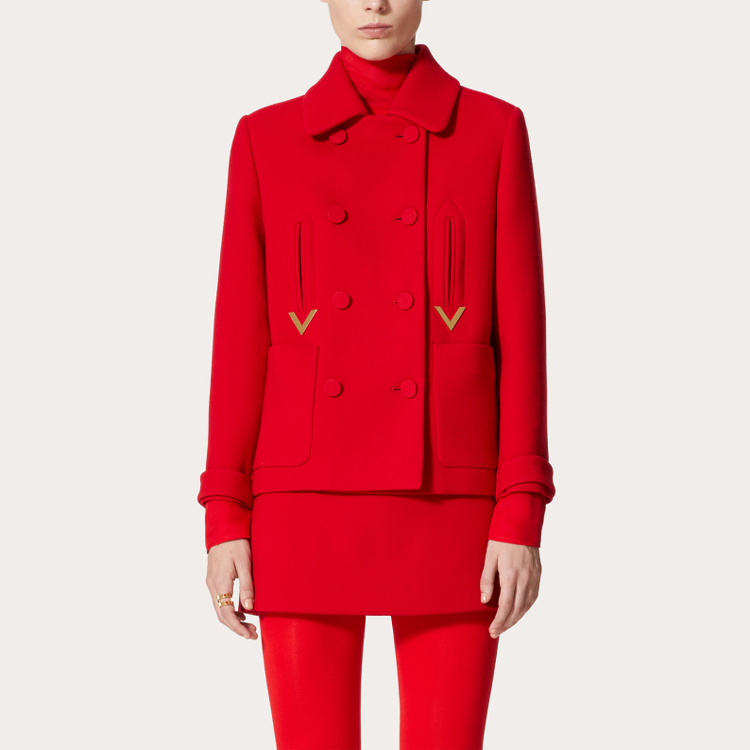 Lookbook (W) Valentino SS23 紅色長版大口袋翻領外套. 2B3CJ3007LY157